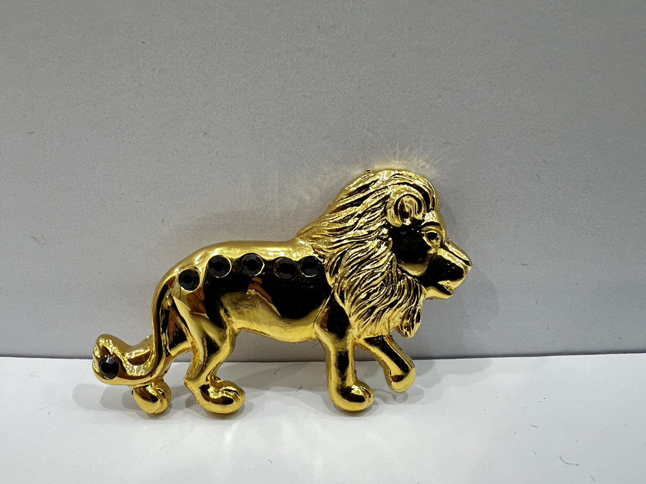 Фігурка магніт Crystocraft зі стразами Swarovski Знак зодіак Лев золотий 3х5 см 160047