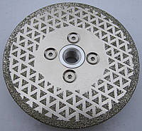 Алмазный диск на фланце для резки и шлифовки мрамора двух сторонний 115x2,8x26,0x22/M14F