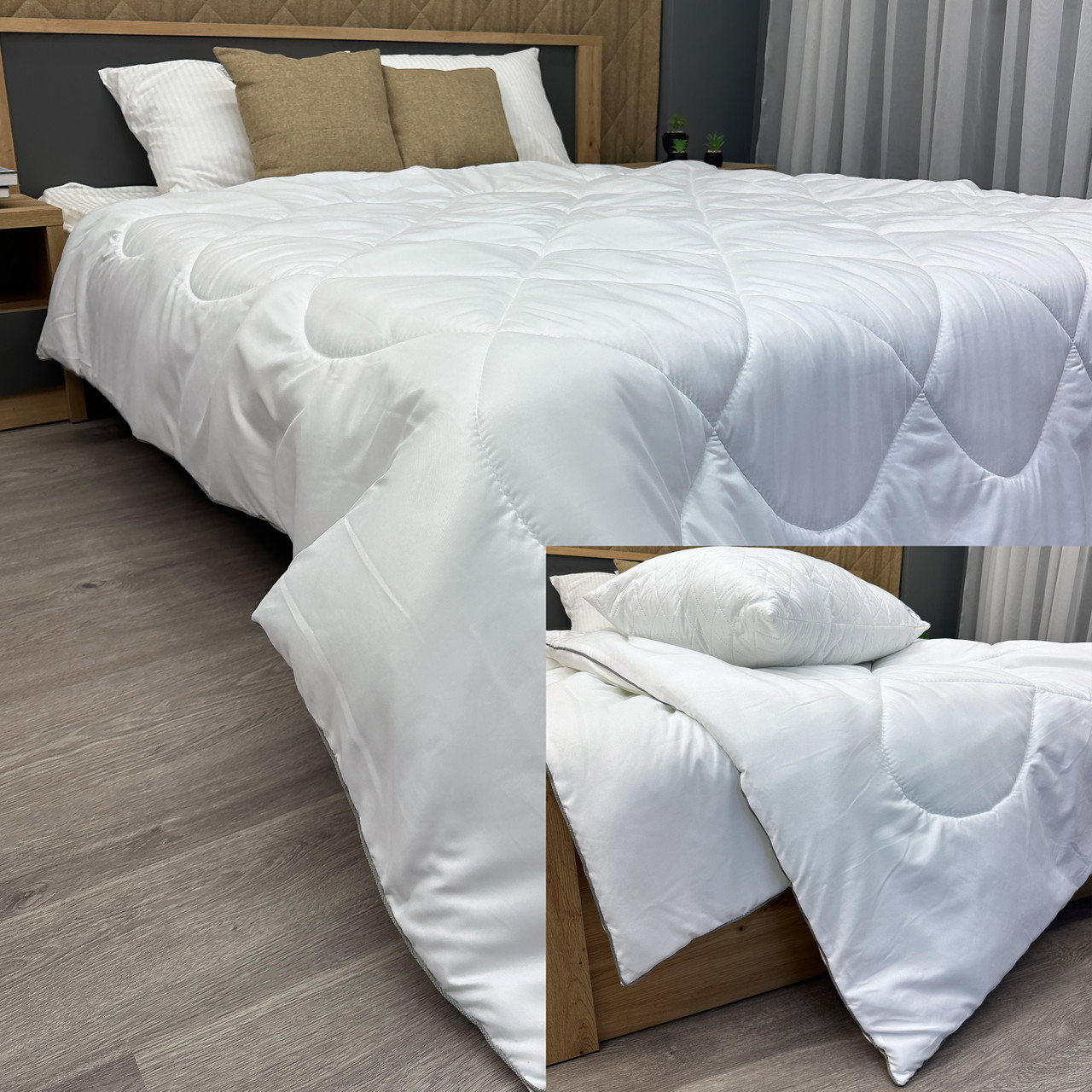 Ковдра демісезонна помірно тепла Decorator Infinity в сумці, колір білий, фото 1