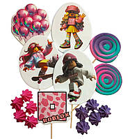 Цукрова прикраса-топери для кондитерських виробів "Роблокс (дівчата)"