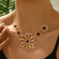 Кольє з вишитим квітковим візерунком, елегантний та розкішний стиль, жіночі модні прикраси