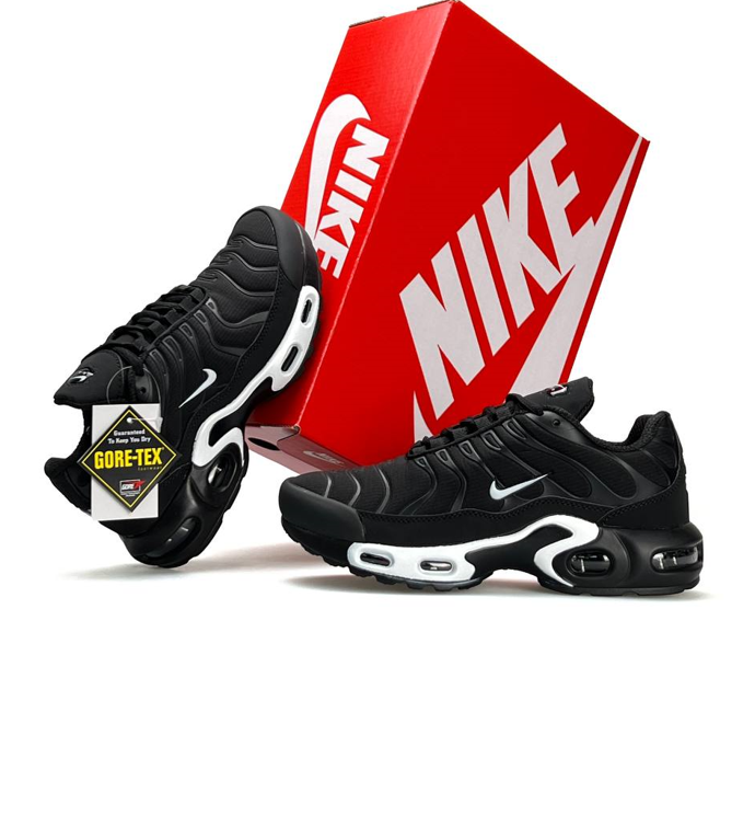 Жіночі ТЕРМО кросівки Nike Air Max Tn Plus зимові Найк Аір Макс Плюс ТН чорно-білі теплі осінь зима