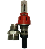 Витратомір для колектора теплої підлоги зі зворотною частиною під євроконус для колекторних систем на гребінку тепла підлога, фото 2