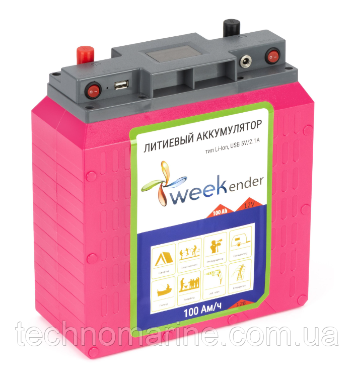 Літій-іонний акумулятор Weekender 100 Ач з зарядкою вага 6 кг, фото 1