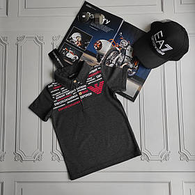 Дитяча темно-сіра футболка поло Armani