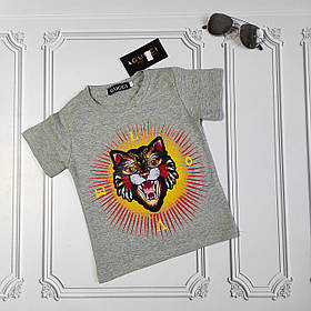 Дитяча сіра футболка поло Gucci