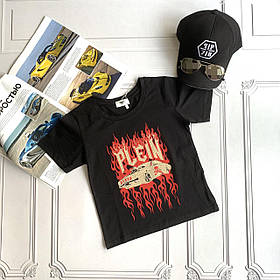 Дитяча чорна футболка Philipp Plein