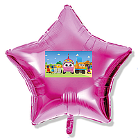 Наклейка "Вантажівочка Льова" прямокутна на кулю 18" (поштучно, без самої кулі)