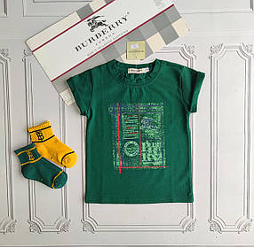 Дитяча зелена футболка Барберрі