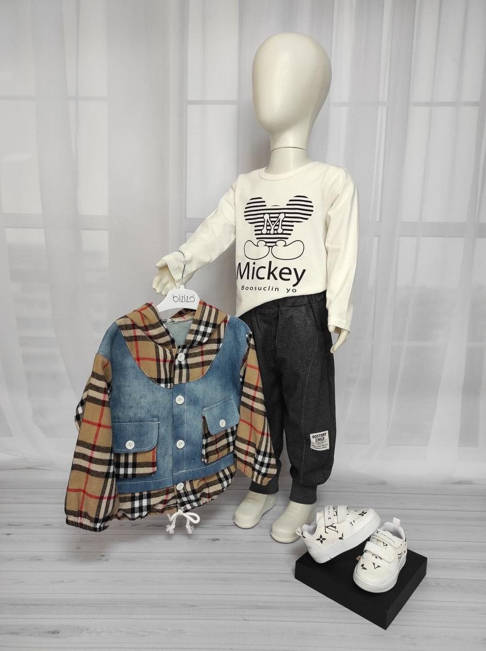 Дитячий джинсовий костюм трійка Барберрі