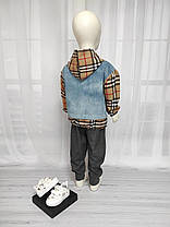 Дитячий джинсовий костюм трійка Барберрі, фото 2