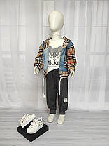 Дитячий джинсовий костюм трійка Барберрі, фото 3