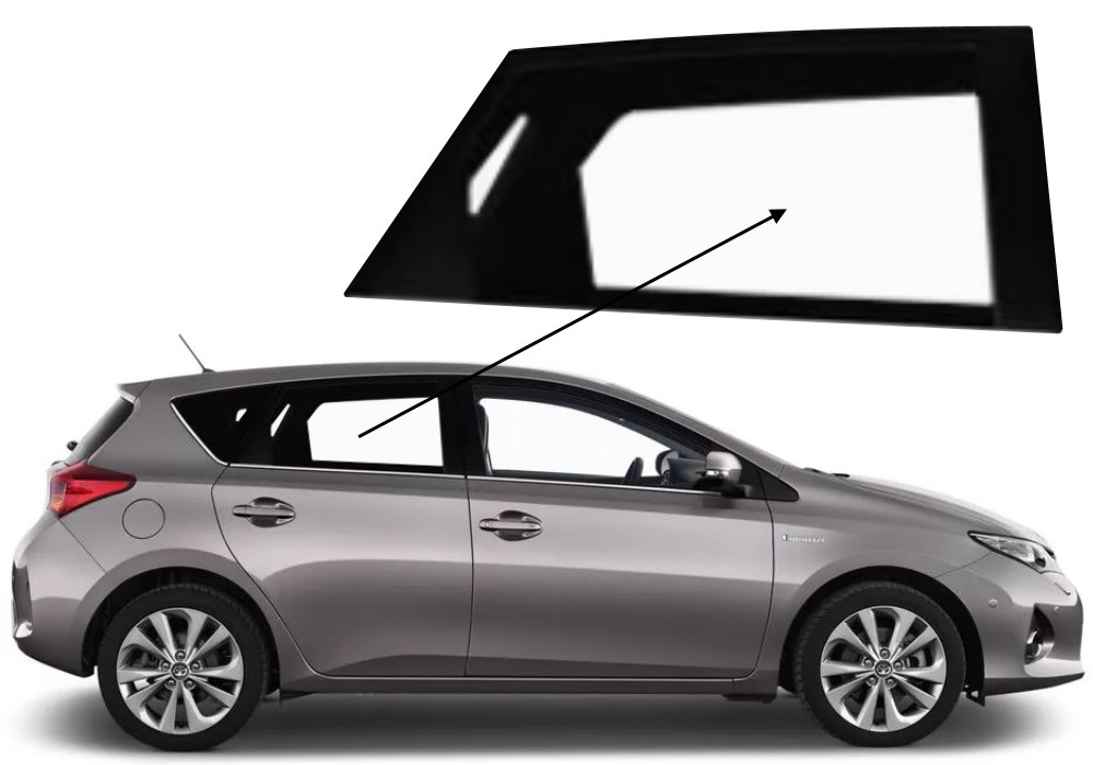 Бічне скло Toyota Auris 2012-2018 задніх дверей праве, фото 1