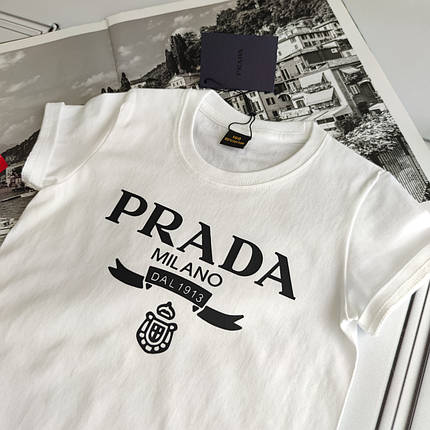 Дитяча, підліткова біла футболка Прада, фото 2