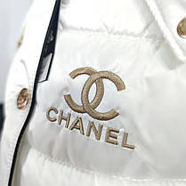 Дитяча зимова тепла біла куртка Шанель, фото 4
