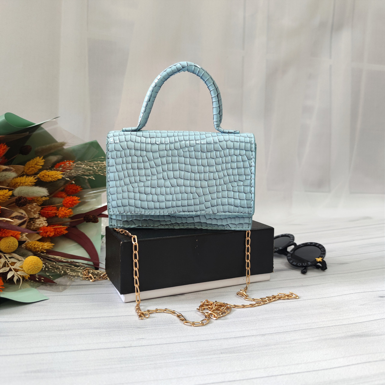 Дитяча,підліткова сумка на свято, крос боді Лазурний блакитний