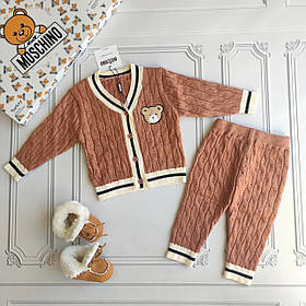 Дитячий теплий в'язаний костюм Moschino для новонароджених