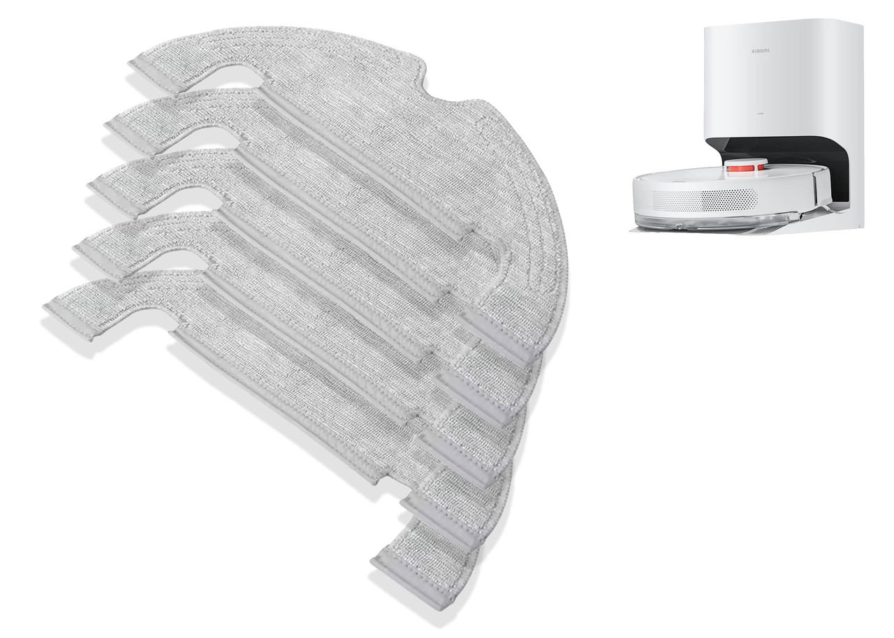 Комплект мікрофібрових серветок (5 шт.) для вологого прибирання для робота-пилососа Xiaomi Mi Robot Vacuum X10, фото 1