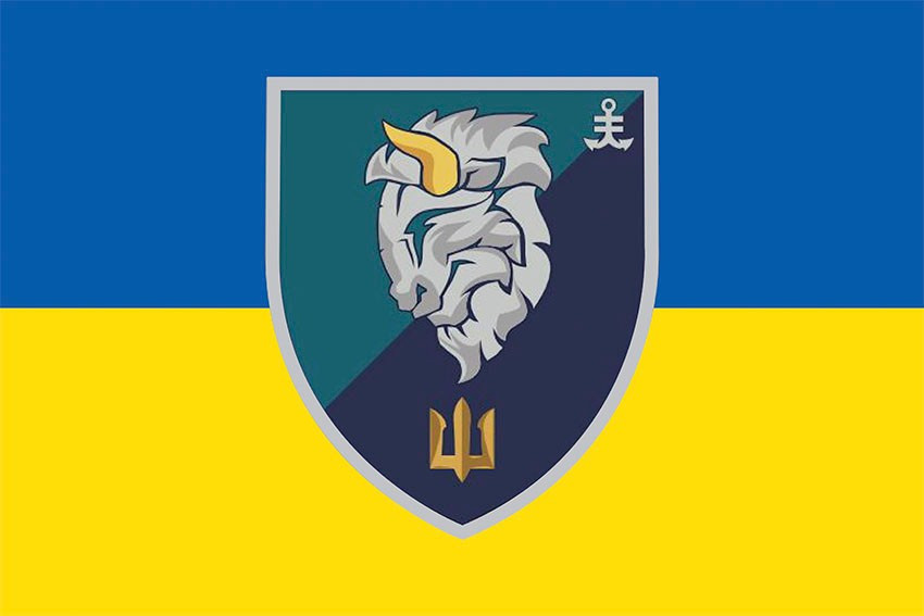 Прапор 1 ОБМП 35 ОБрМП ВМС України синьо-жовтий
