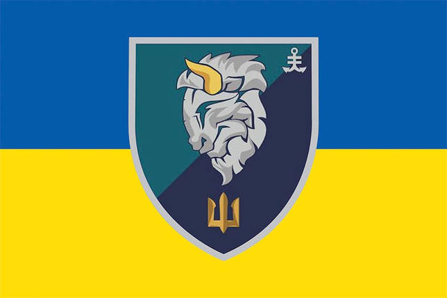 Прапор 1 ОБМП 35 ОБрМП ВМС України синьо-жовтий, фото 1