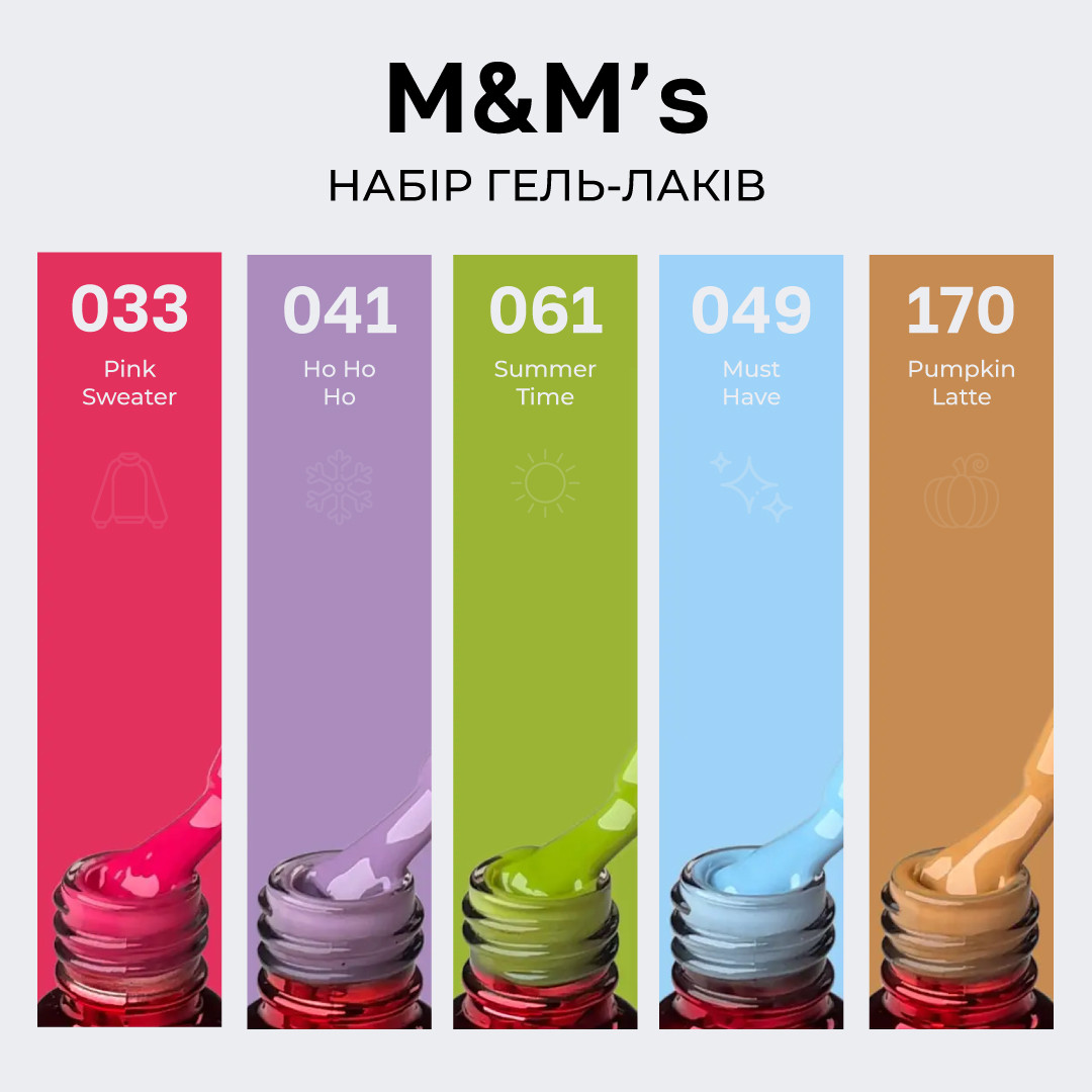 Набір гель-лаків Mett Expert M&M's, фото 1