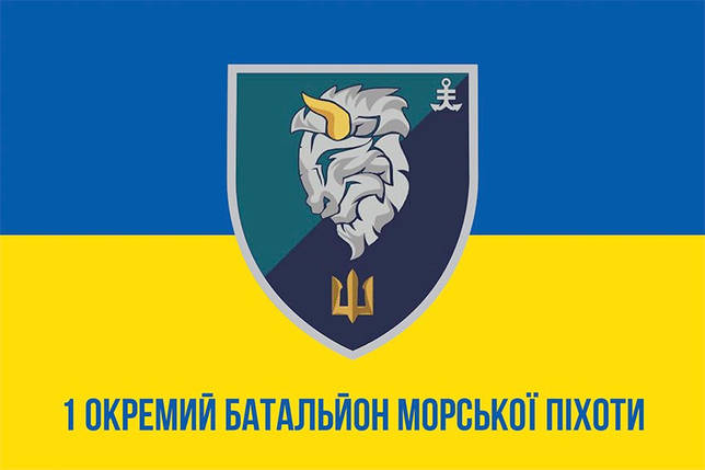 Прапор 1 ОБМП 35 ОБрМП ВМС України синьо-жовтий 1, фото 1