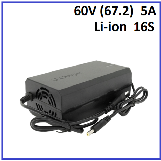 Зарядний пристрій Powermaster для Li-Ion 60V (67.2) 16S до 5A штекер 5.5х2.5, фото 1