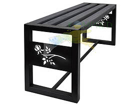 Лавка без спинки на металевому каркасі для цвинтарів Троянда 1000*400*500мм Kompred kc-010