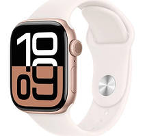 Apple Watch Series 10 GPS 46mm Rose Gold Aluminium Case with Light Blush Sport Band (MWWT3/MWWU3)