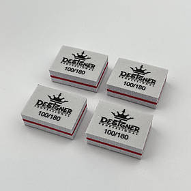 Білий двосторонній міні баф 100/180 грит Дизайнер для нігтів, 1 шт.