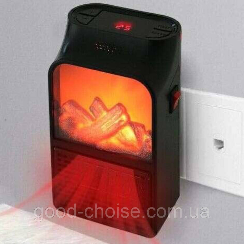 Портативний обігрівач з пультом, 900 Вт Flame Heater 2 W-012 / Міні дуйка / Обігрівач в розетку