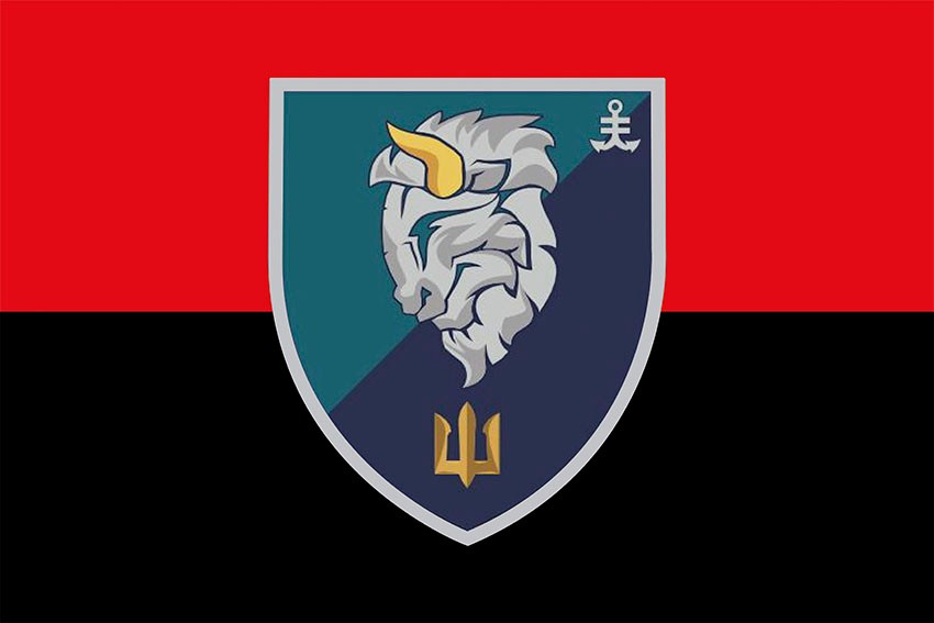 Прапор 1 ОБМП 35 ОБрМП ВМС України червоно-чорний