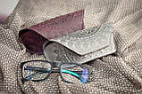 Футляр для окулярів шкіряний сірий з орнаментом Сонечко | очешник шкіра, фото 8