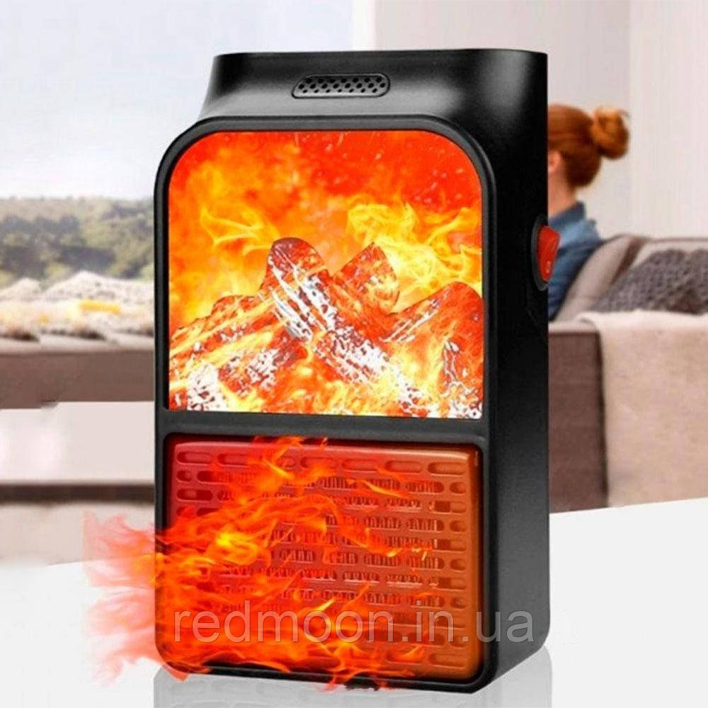 Обігрівач 900Вт, Flame Heater 2 W-012 / Електричний міні-камін / Портативний обігрівач в розетку, фото 1