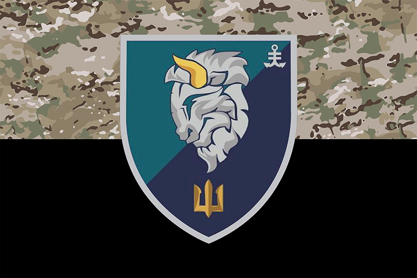 Прапор 1 ОБМП 35 ОБрМП ВМС України камуфляж-чорний