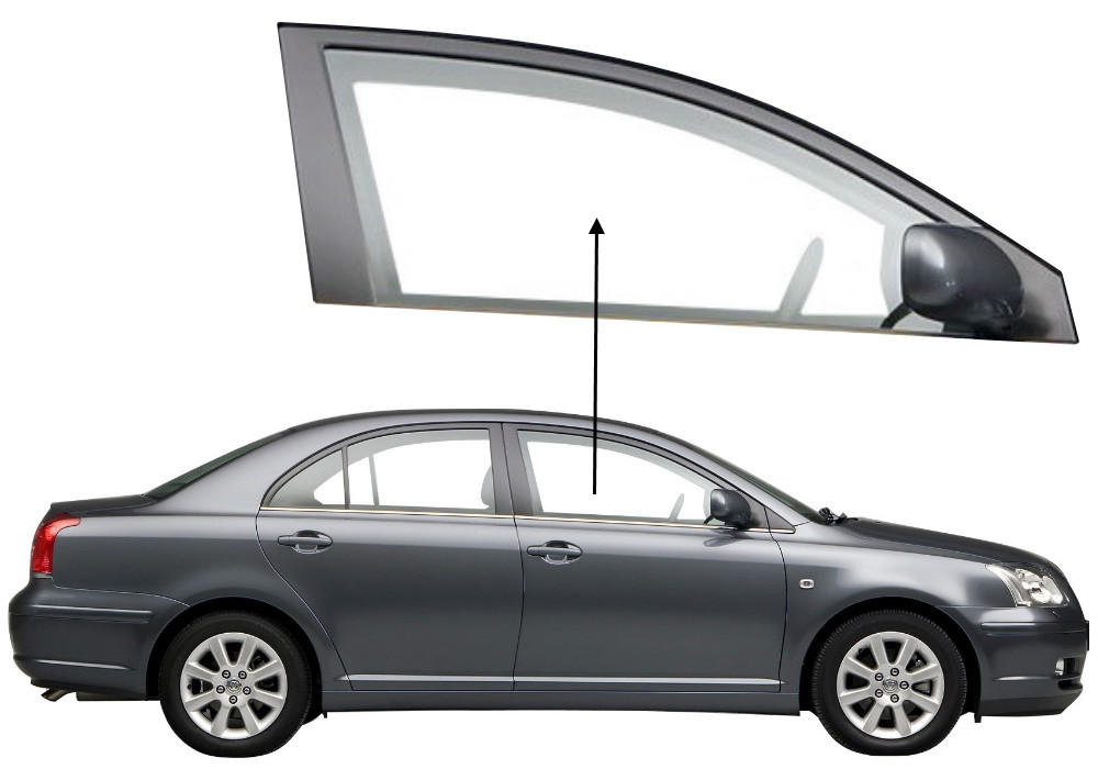 Бічне скло Toyota Avensis 2003-2009 передніх дверей праве, фото 1