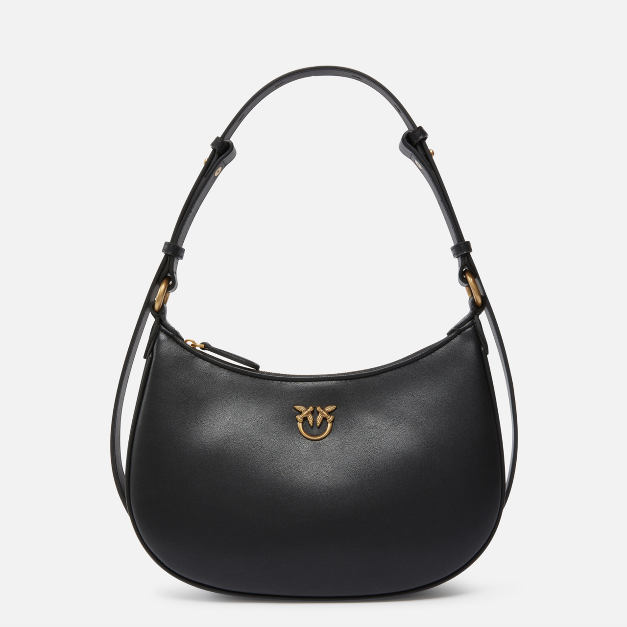 Pinko Mini Love Half Moon жіноча шкіряна сумка Чорний.