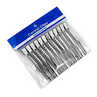 Затискачі-шпильки Качка для стрижки волосся пробірні металеві 10,5 см набір 6 шт