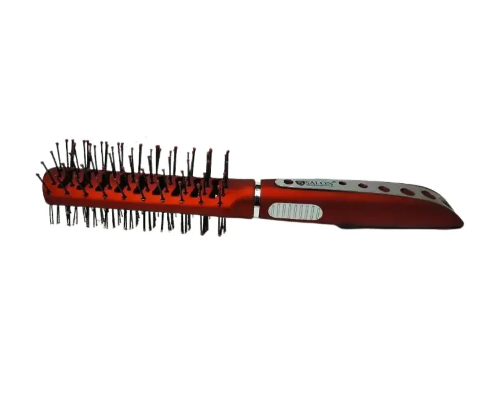 SALON R9541 (25041 E) Расческа 2-сторонняя продуваемая пластик с нейлон щетиной