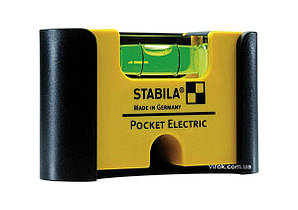Рівень - міні STABILA Pocket Electric PRO для електриків магнітний, 1 капсула, кріп-чохол 7 х2 х4 см