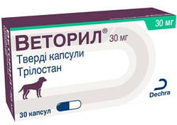 Веторіл Dechra для лікування хвороби Кушинга у собак по 30 мг, 30 капсул
