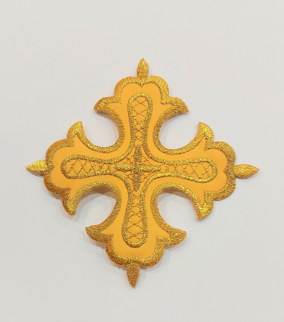 Хрест для церковного одягу малий, аплікація 9х9 золото. Аплікація Хрест для хмар