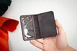 Обкладинка для ID паспорта чоловіча шкіряна темно-коричнева з тисненням Плин Часу | Обкладинка на права 4 відділа, фото 3
