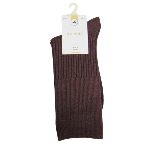 Високі вовняні шкарпетки Корона 36-41 коричневі 561-8, фото 1