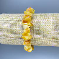 Браслет Бурштин крихта d-10-16х4-7мм+- L-18мм+- стрейч купити біжутерію дешево оптом в інтернеті