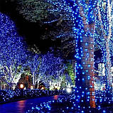 Світлодіодна гірлянда Нитка вулична 40 м 800 Led, Новорічна гірлянда СИНЯ, на дерево ялинку для дому ЗЕЛ. ПРОВ., фото 3