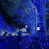 Світлодіодна гірлянда Нитка вулична 40 м 800 Led, Новорічна гірлянда СИНЯ, на дерево ялинку для дому ЗЕЛ. ПРОВ., фото 4