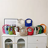 Жіноча сумка хобо багет 10405 через плече біла молочна, фото 4