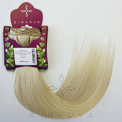 Натуральне Європейське Волосся на Заколках 40 см 110 грам, Блонд №60