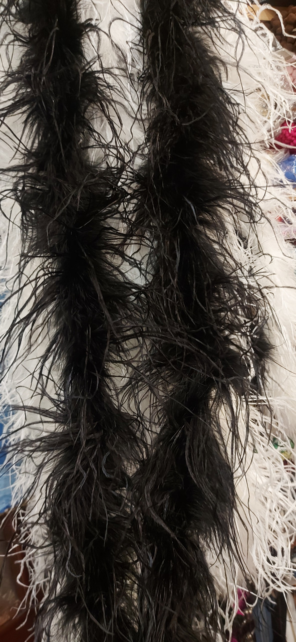 Боа карнавальне з пір'я страуса 1 ряд 1,8 м Боа чорне